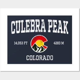 Culebra Peak Colorado 14ers Vintage Athletic Mountains Posters and Art